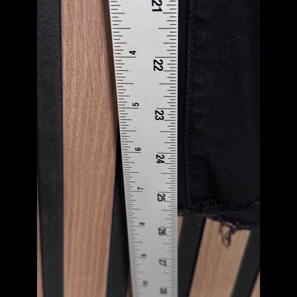 Mother Jeans 26 Womens Black Insider Crop Step Fray Side Stripe Denim Stretch - Picture 5 of 12